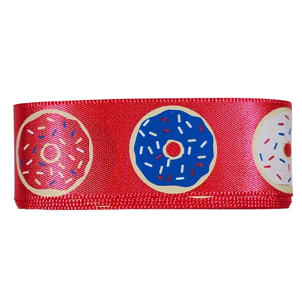 Patriotic Ribbon Bundle 14 Yds Red White Blue Cupcake Donut Stars Stripes Crafts